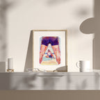 Relaxed male figure drawing at the beach, summer queer art, gay wall decor, minimalist homoerotic illustration.