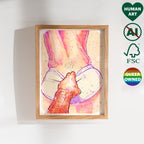 Playful and sensual gay illustration of a cuddle, cheeky queer art, gay erotic art print, minimalist line art decor.