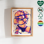 Illustration of a man lying with his head on his partner's lap, a moment of domestic bliss. Gay couple art, minimalist queer decor.