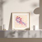 Artistic and complex male figure drawing, intertwined bodies, gay erotic art, contemporary queer illustration.