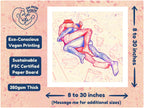 Artistic and complex male figure drawing, intertwined bodies, gay erotic art, contemporary queer illustration.
