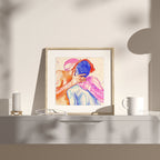 Intimate gay illustration of a couple relaxing together, queer art print for home decor, minimalist male drawing, Oh Mon Doux.