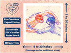 Ethereal drawing of a man swimming or floating, poetic homoerotic art, gay wall art, minimalist blue line art aesthetic.