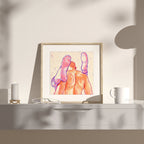Dynamic line art of a male figure stretching, athletic and sensual queer illustration, gay wall art, minimalist masculine decor.