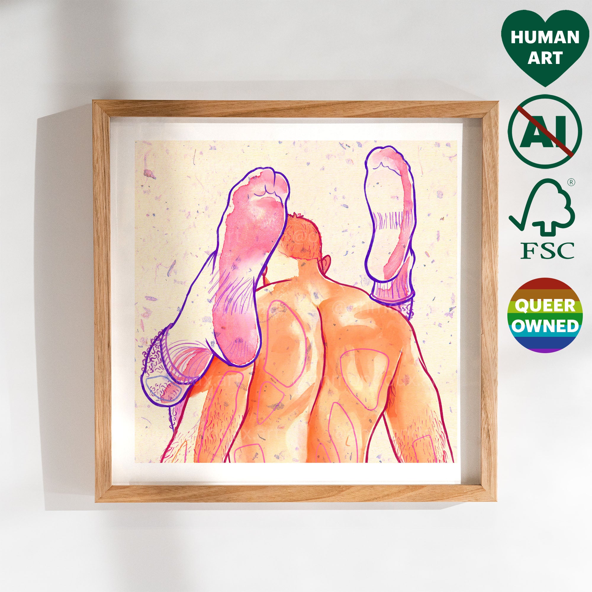 Dynamic line art of a male figure stretching, athletic and sensual queer illustration, gay wall art, minimalist masculine decor.