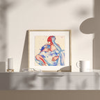 Artistic drawing of multiple figures in an intimate flow, polyamory queer art, gay erotic illustration, modern homoerotic print.