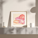 Romantic gay illustration of two men in a gentle embrace, minimalist line art, queer art print, homoerotic wall decor.