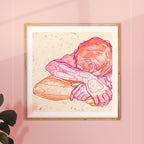 Romantic gay illustration of two men in a gentle embrace, minimalist line art, queer art print, homoerotic wall decor.