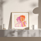 Artistic and playful male figure drawing, queer aesthetic illustration, gay erotic art, contemporary masculine wall print.