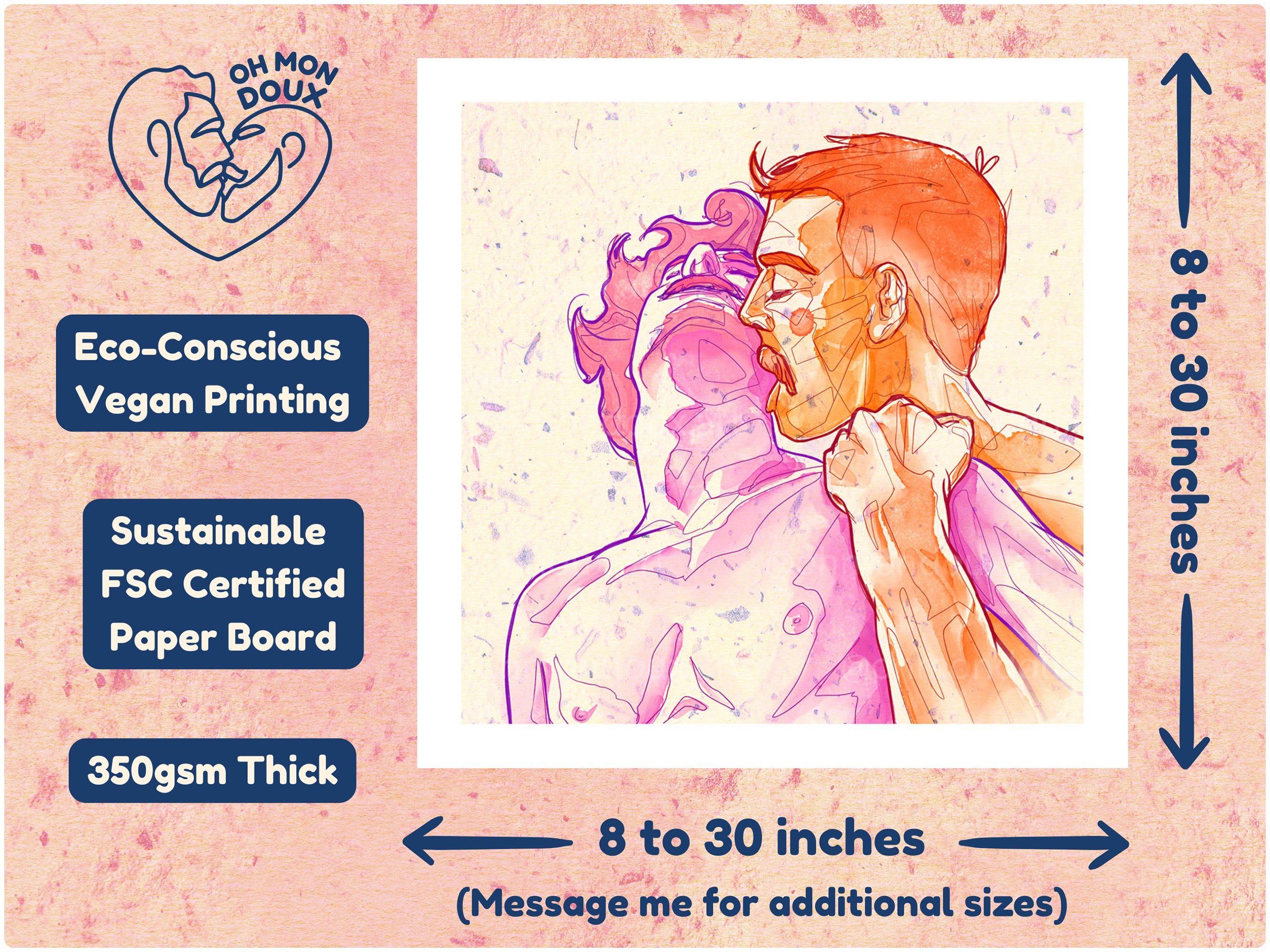 Artistic and playful male figure drawing, queer aesthetic illustration, gay erotic art, contemporary masculine wall print.