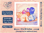 Artistic gay illustration inspired by classical themes, male intimacy, queer wall art, minimalist homoerotic art print for home gallery.