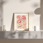 Nature-inspired queer illustration, male figure among botanical leaves, gay wall decor, minimalist masculine art print.