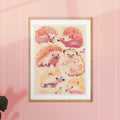 Nature-inspired queer illustration, male figure among botanical leaves, gay wall decor, minimalist masculine art print.