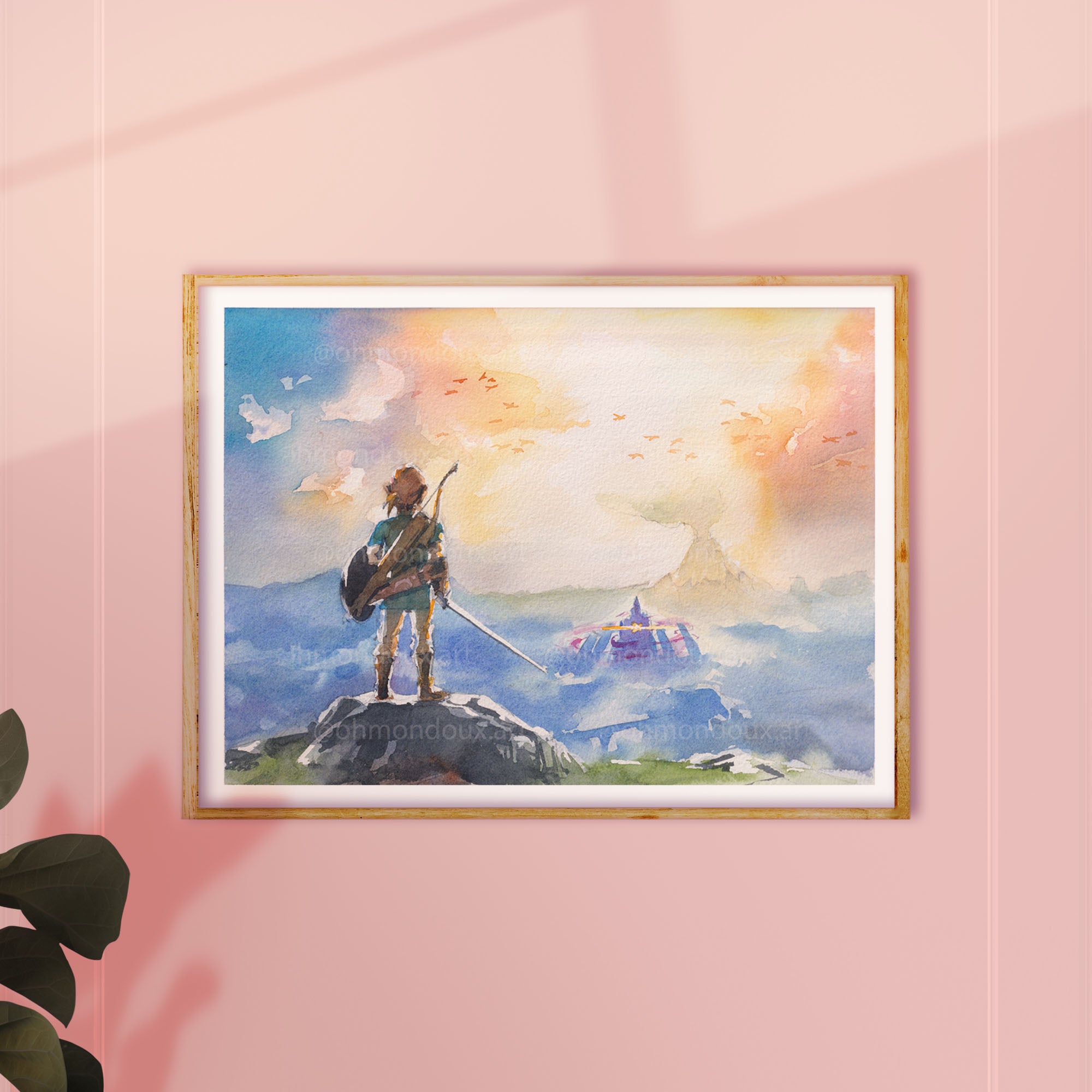 Gay couple illustration with a travel theme, two men together in nature, queer wall art, masculine adventure art print.