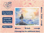Gay couple illustration with a travel theme, two men together in nature, queer wall art, masculine adventure art print.