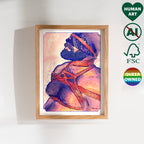Emotional and intense gay illustration, deep masculine connection, queer wall art, minimalist homoerotic drawing.