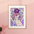 Powerful queer pride illustration, GBTQ+ visibility art, gay wall decor print, masculine tenderness and activism.