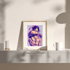 Minimalist back view of a male figure, sensual masculine line art, queer wall decor, homoerotic aesthetic art print.