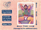 Playful and erotic gay illustration of Santa in his workshop, masculine energy, queer Christmas art print, sensual holiday decor.